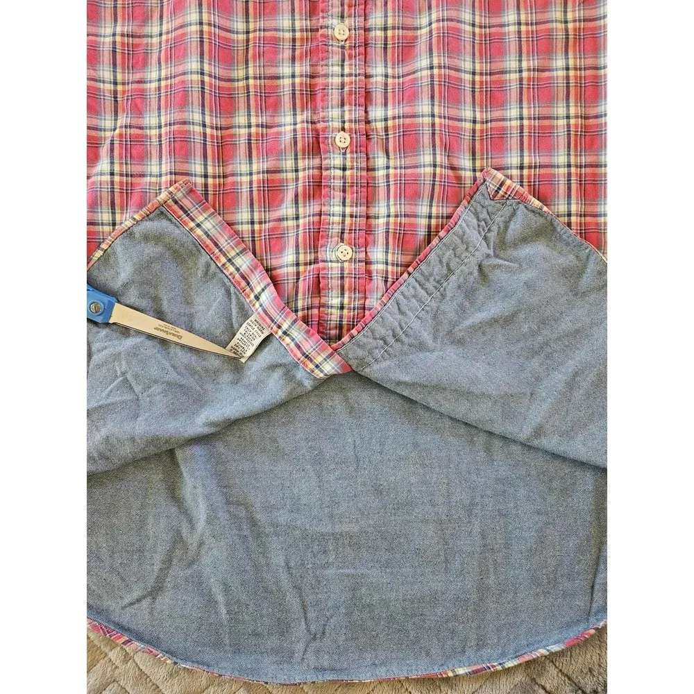 POLO RALPH LAUREN BUTTON SHIRT -XL- BURGUNDY RED BROWN WHITE CHECK‎ -BLUE PONY